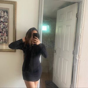 Missguided black long sleeve mini dress